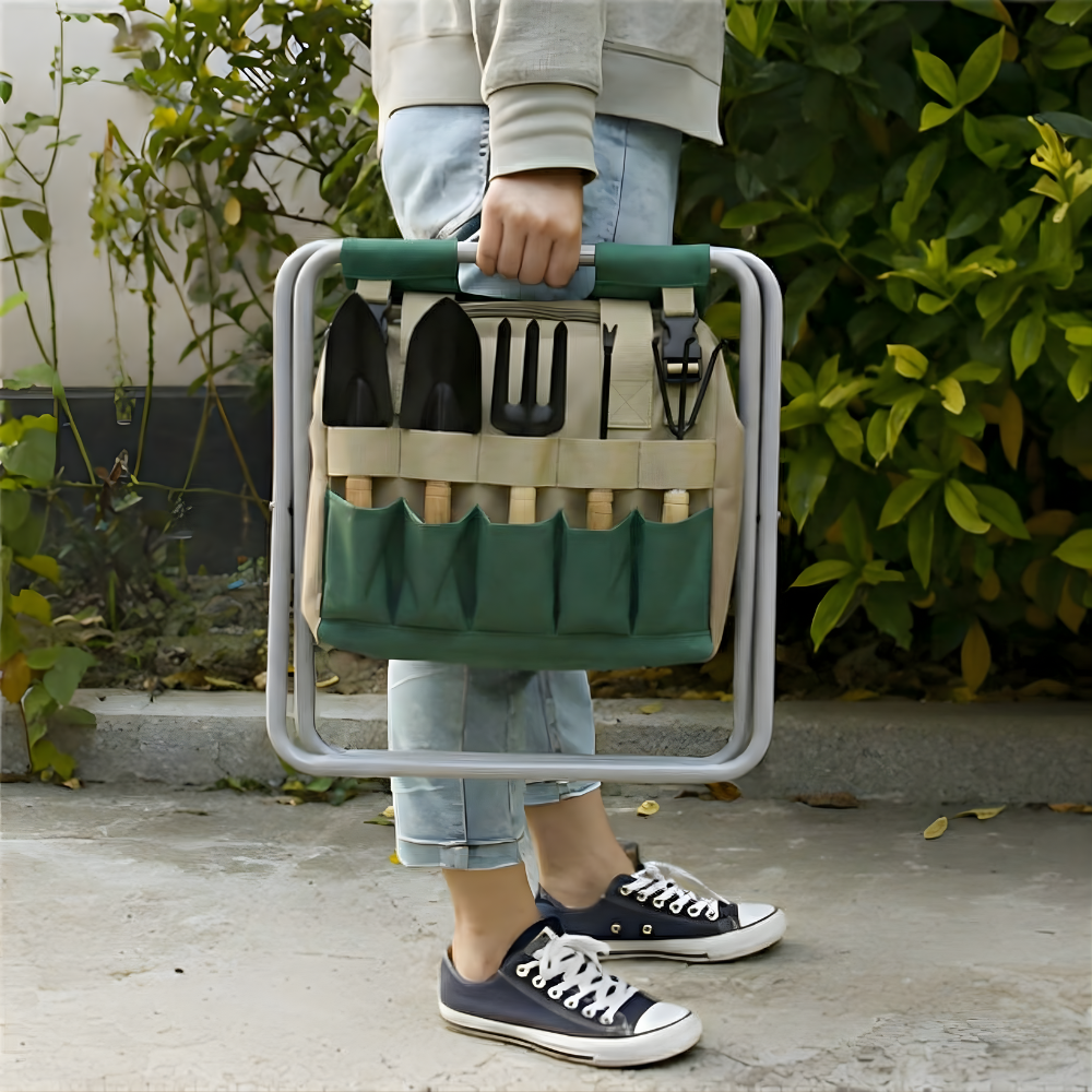 Taburete Plegable Portátil de Jardín - Bolsa Desmontable
