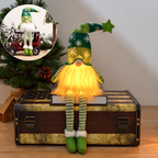 Gnomo Navideño LED con Gorro Largo y Piernas Colgantes – Diseño Escandinavo