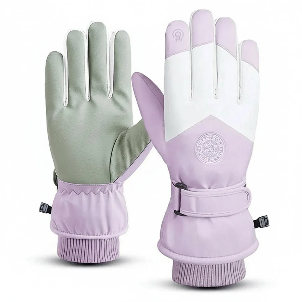 Guantes de moto de invierno impermeables con palma antideslizante, compatibles con pantallas táctiles, fabricados en poliéster de terci 2