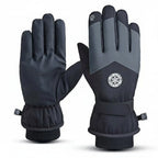 Guantes de moto de invierno impermeables con palma antideslizante, compatibles con pantallas táctiles, fabricados en poliéster de terci 4