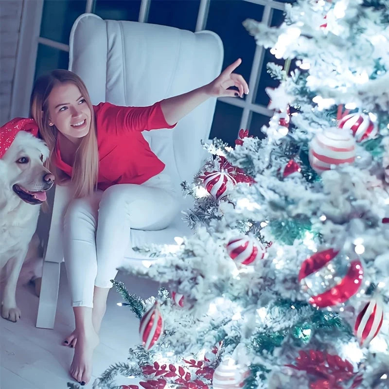 Guirnalda de luces LED con diseño de copo de nieve en múltiples longitudes y colores, ideal para decoración interior y exterior en festividades 4