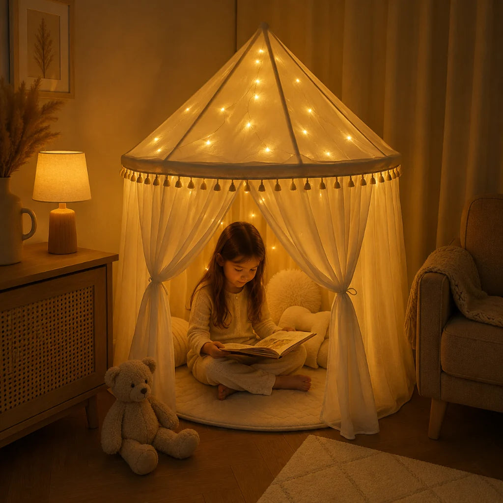 Guirnalda de luces LED de 1.5m con luz cálida, ideal para decorar tiendas de campaña y rincones de lectura en 0
