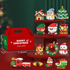 Juego de bloques de construcción navideños de plástico ABS con 100-300 piezas para crear escenas festivas, ideal para estimular la creatividad de niños 0