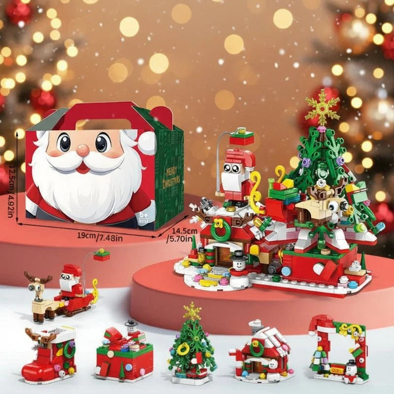 Juego de bloques de construcción navideños de plástico ABS con 100-300 piezas para crear escenas festivas, ideal para estimular la creatividad de niños 1