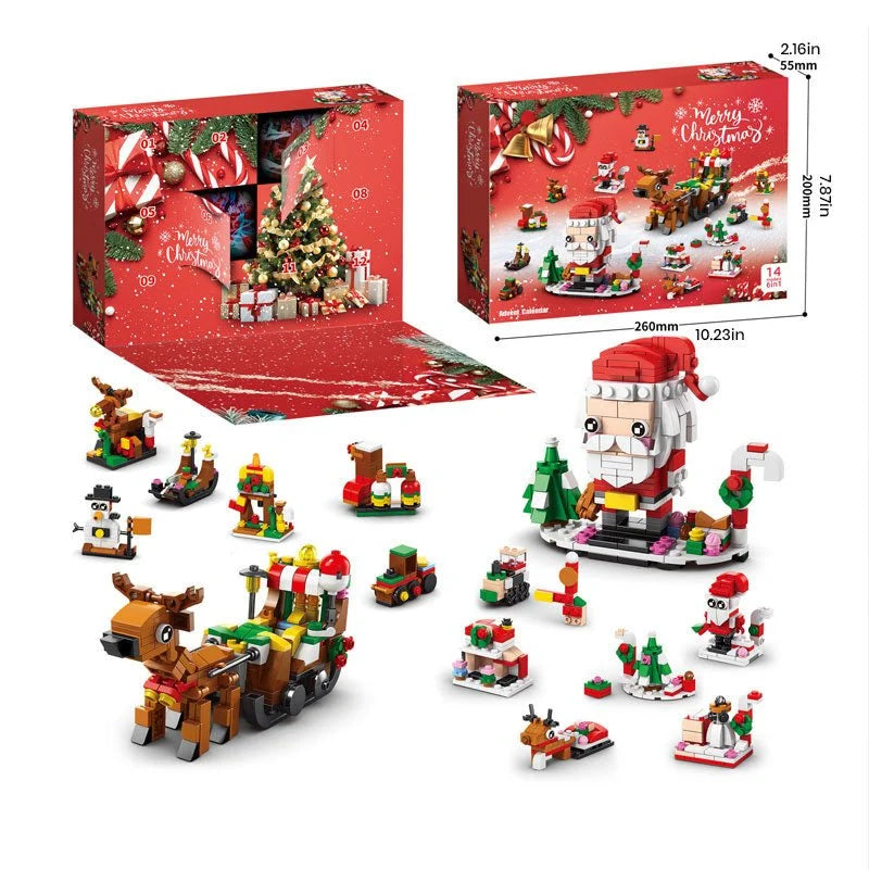 Juego de bloques de construcción navideños de plástico ABS con 100-300 piezas para crear escenas festivas, ideal para estimular la creatividad de niños 2