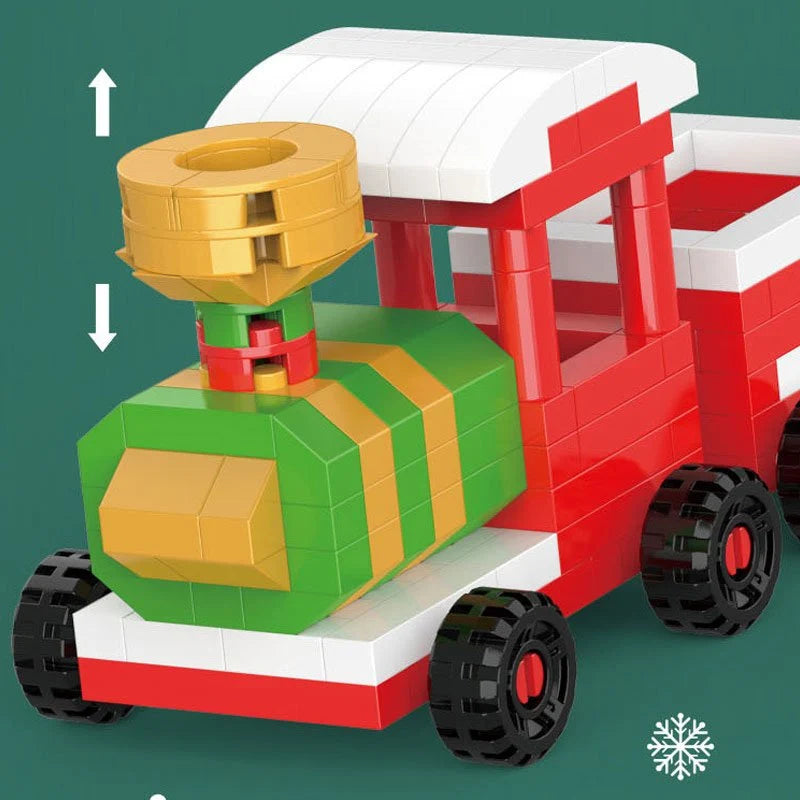 Juego de bloques de construcción navideños de plástico ABS con 100-300 piezas para crear escenas festivas, ideal para estimular la creatividad de niños 4