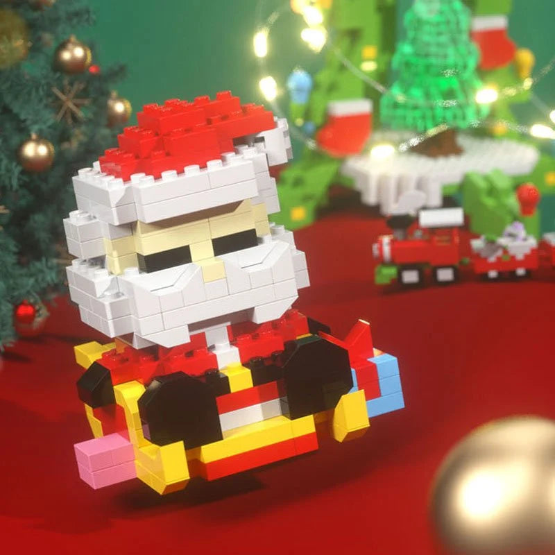 Juego de bloques de construcción navideños de plástico ABS con 100-300 piezas para crear escenas festivas, ideal para estimular la creatividad de niños 5