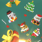 Juego de bloques de construcción navideños de plástico ABS con 100-300 piezas para crear escenas festivas, ideal para estimular la creatividad de niños 8