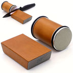 Juego de piedras de afilar con superficie de diamante y soporte magnético, ideal para afilar cuchillos de cocina con precisión y eficacia. 2