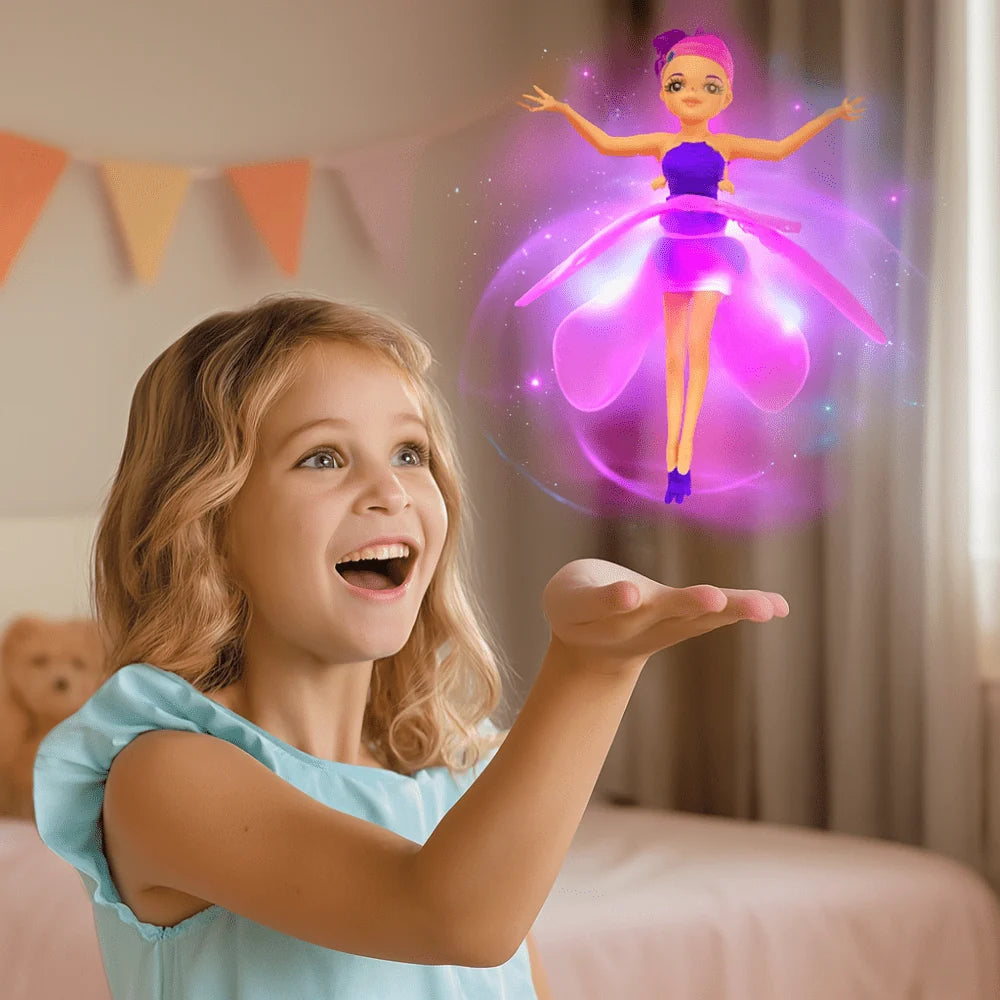 Juguete hada voladora con control sensorial y luces LED, recargable por USB, perfecto para niños, brindando diversión mágica y 0
