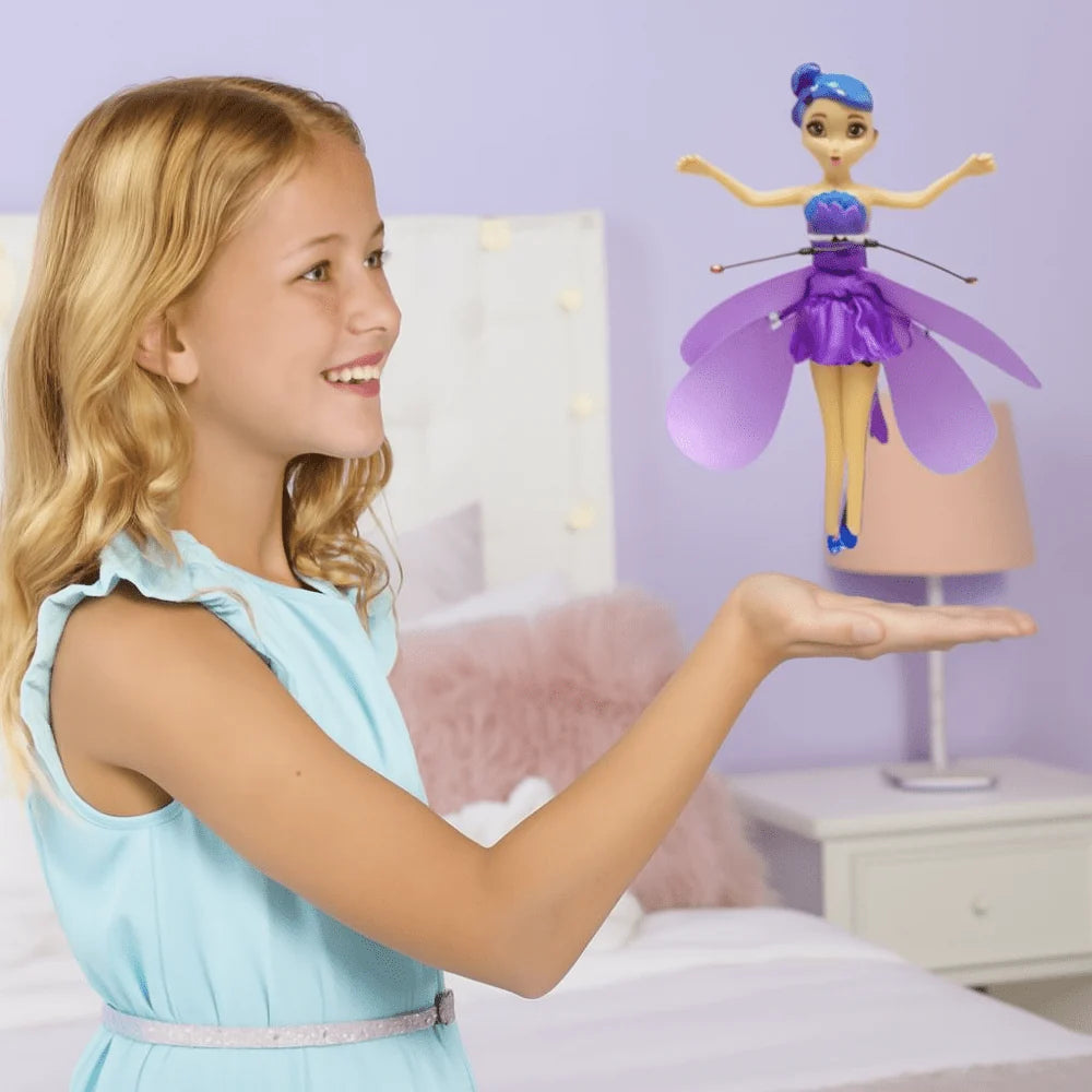 Juguete hada voladora con control sensorial y luces LED, recargable por USB, perfecto para niños, brindando diversión mágica y 7