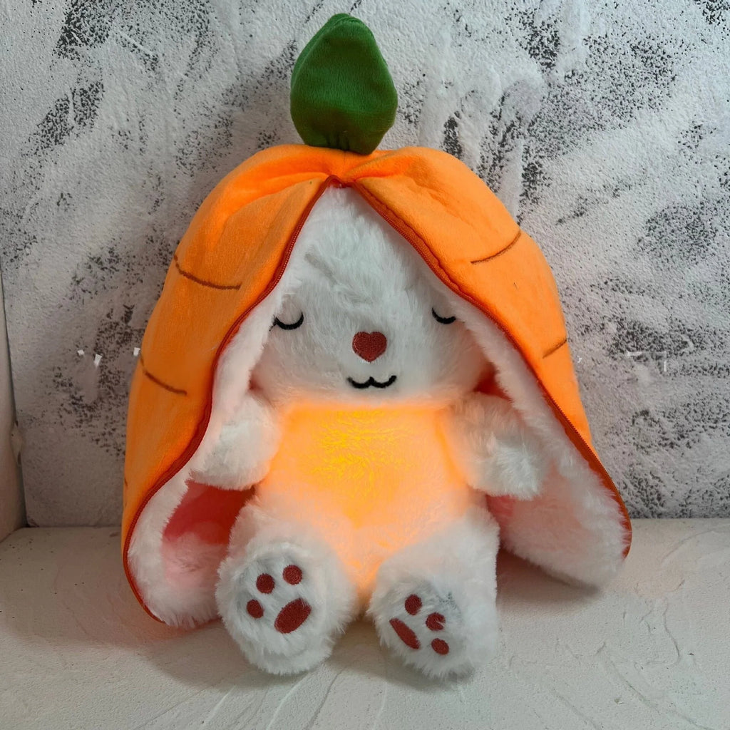 Juguete de peluche suave con luz respiratoria y sonidos calmantes para niños, ideal para abrazar y ayudar a relajar. 6