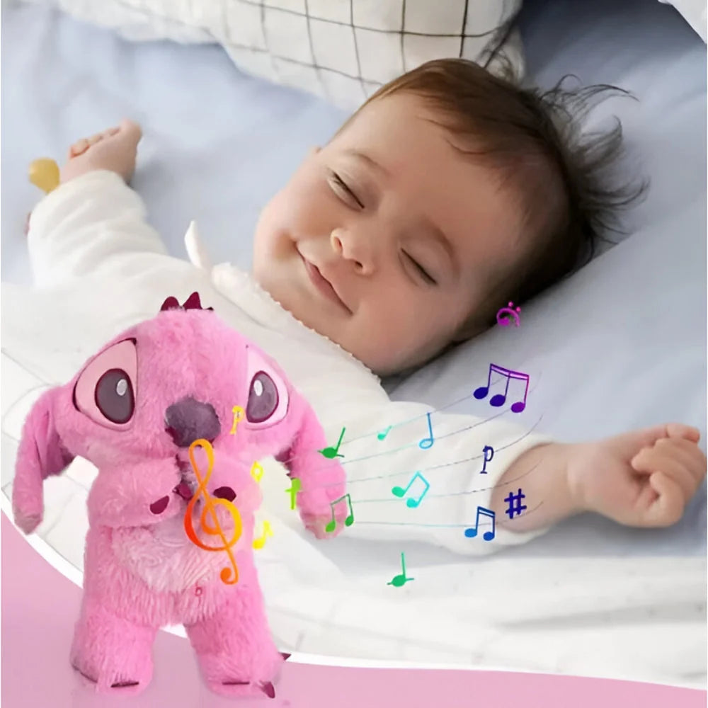 Juguete de peluche suave con luz respiratoria y sonidos calmantes para niños, ideal para abrazar y ayudar a relajar. 7