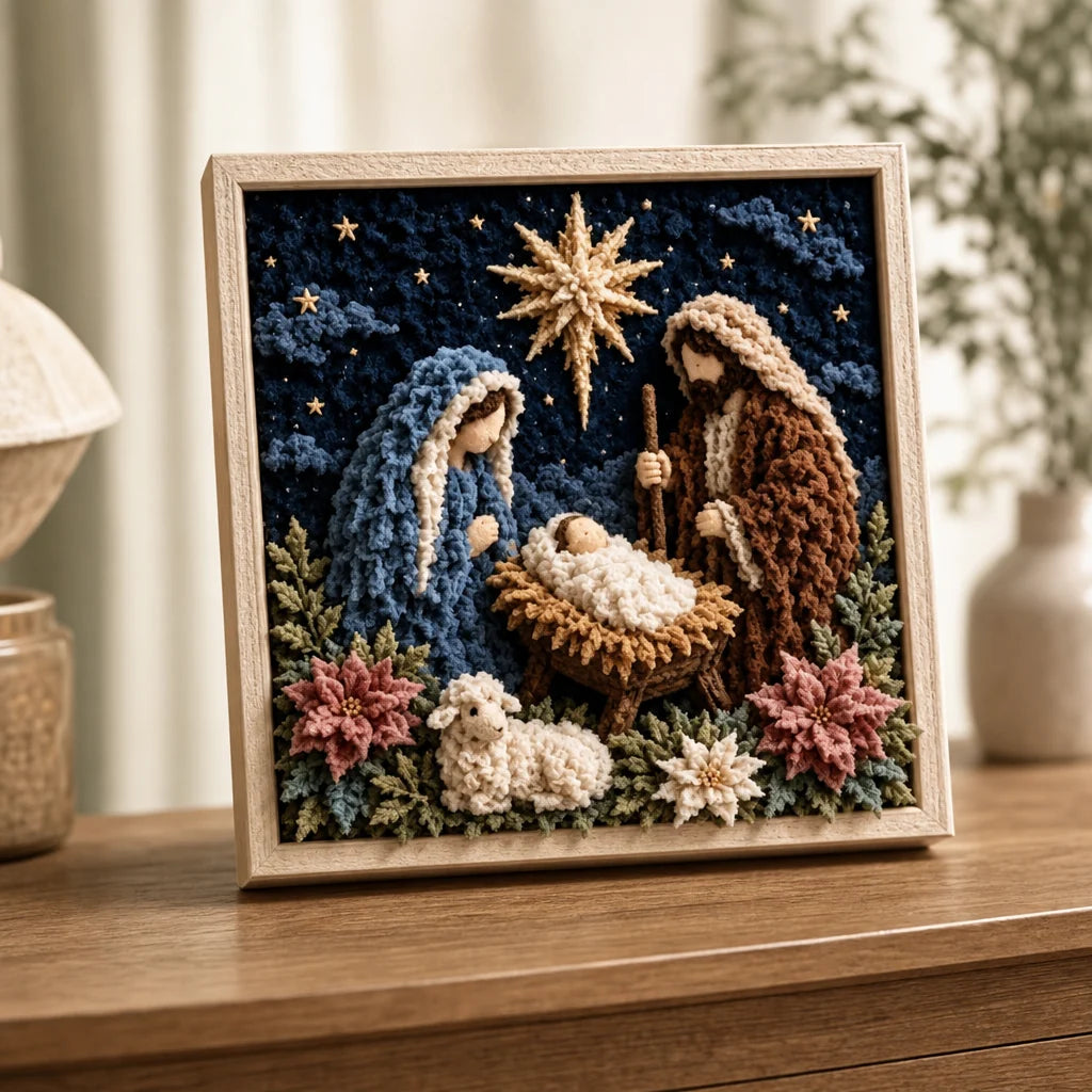 Kit de manualidades de arte textil con tablero perforado y herramienta de madera, ideal para crear diseños religiosos en relieve, perfecto para aficionados a la 1