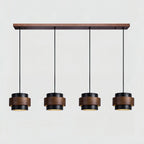 Lámpara colgante cilíndrica ajustable de travertino y madera, ideal para decoración de interiores con un diseño moderno y vers 13