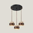 Lámpara colgante cilíndrica ajustable de travertino y madera, ideal para decoración de interiores con un diseño moderno y vers 19