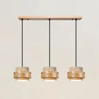 Lámpara colgante cilíndrica ajustable de travertino y madera, ideal para decoración de interiores con un diseño moderno y vers 21