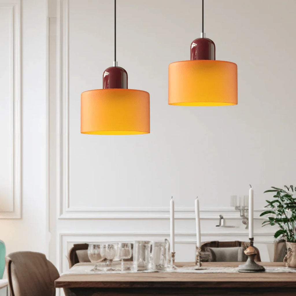 Lámpara colgante retro de cristal ajustable con diseño vintage, ideal para decoración de interiores, diámetro de 15 cm. 6