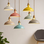 Lámpara colgante de cúpula LED con ajuste de color en hierro mate, diseño moderno ideal para cocinas y comedores. 0
