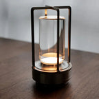 Lámpara de mesa LED recargable inalámbrica con luz blanca cálida, diseño escandinavo elegante disponible en dorado, plateado y 0