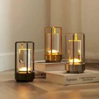Lámpara de mesa LED recargable inalámbrica con luz blanca cálida, diseño escandinavo elegante disponible en dorado, plateado y 4