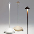 Lámpara de mesa LED recargable con brillo regulable y diseño impermeable, ideal para uso en interiores y exteriores, con un diseño compacto 4
