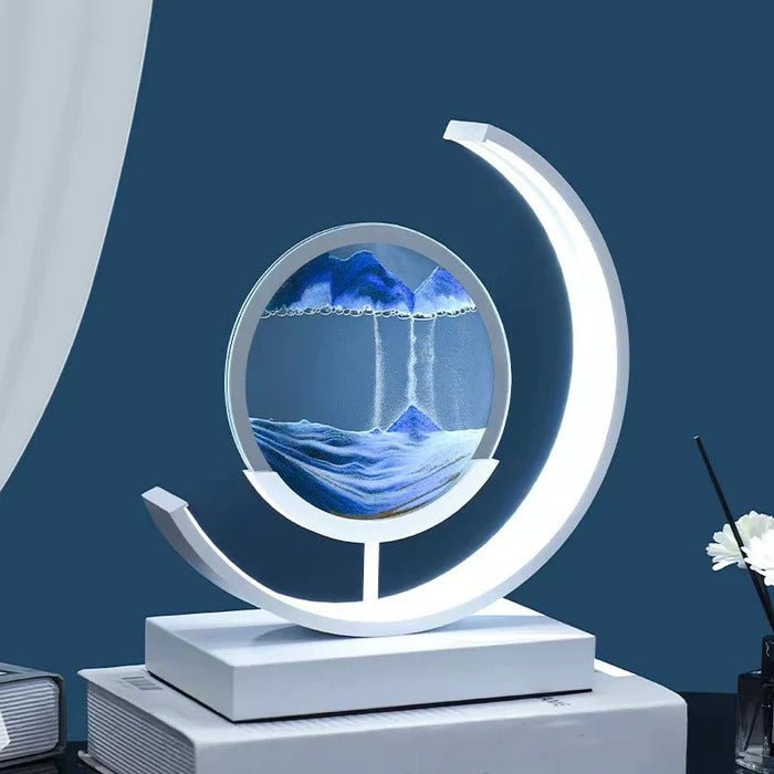 Lámpara de mesa LED moderna con rotación 360°, luz cálida, diseño elegante en acrílico y hierro. 1