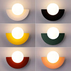 Lámpara de pared LED semicircular de estilo retro disponible en varios colores, ideal para crear una iluminación acogedora en el hogar. 2