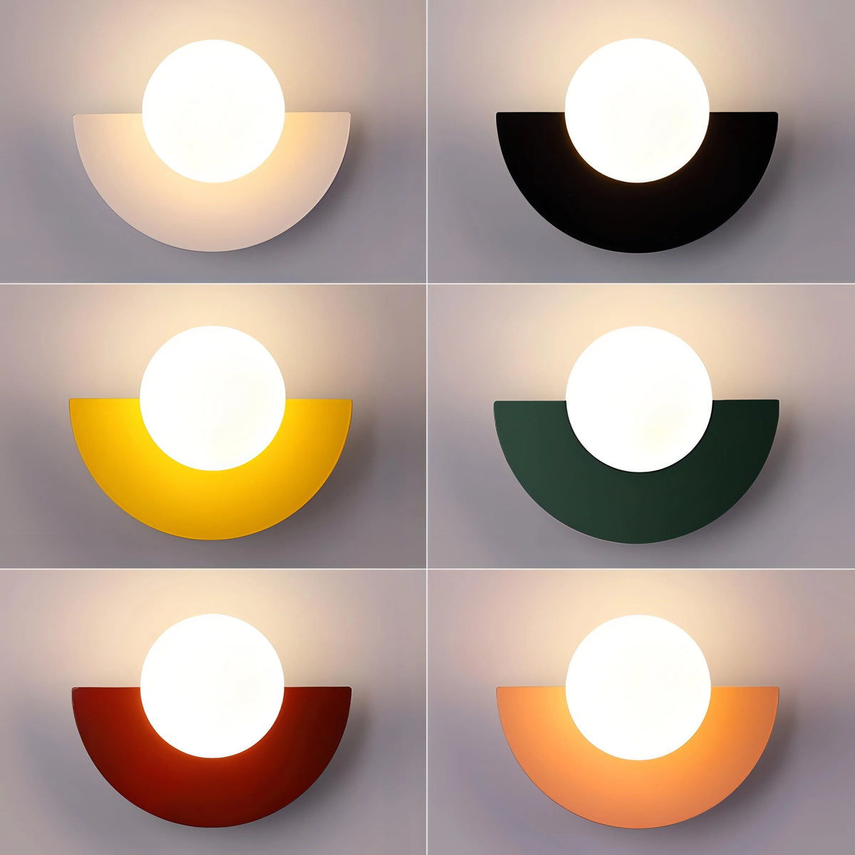 Lámpara de pared LED semicircular de estilo retro disponible en varios colores, ideal para crear una iluminación acogedora en el hogar. 2