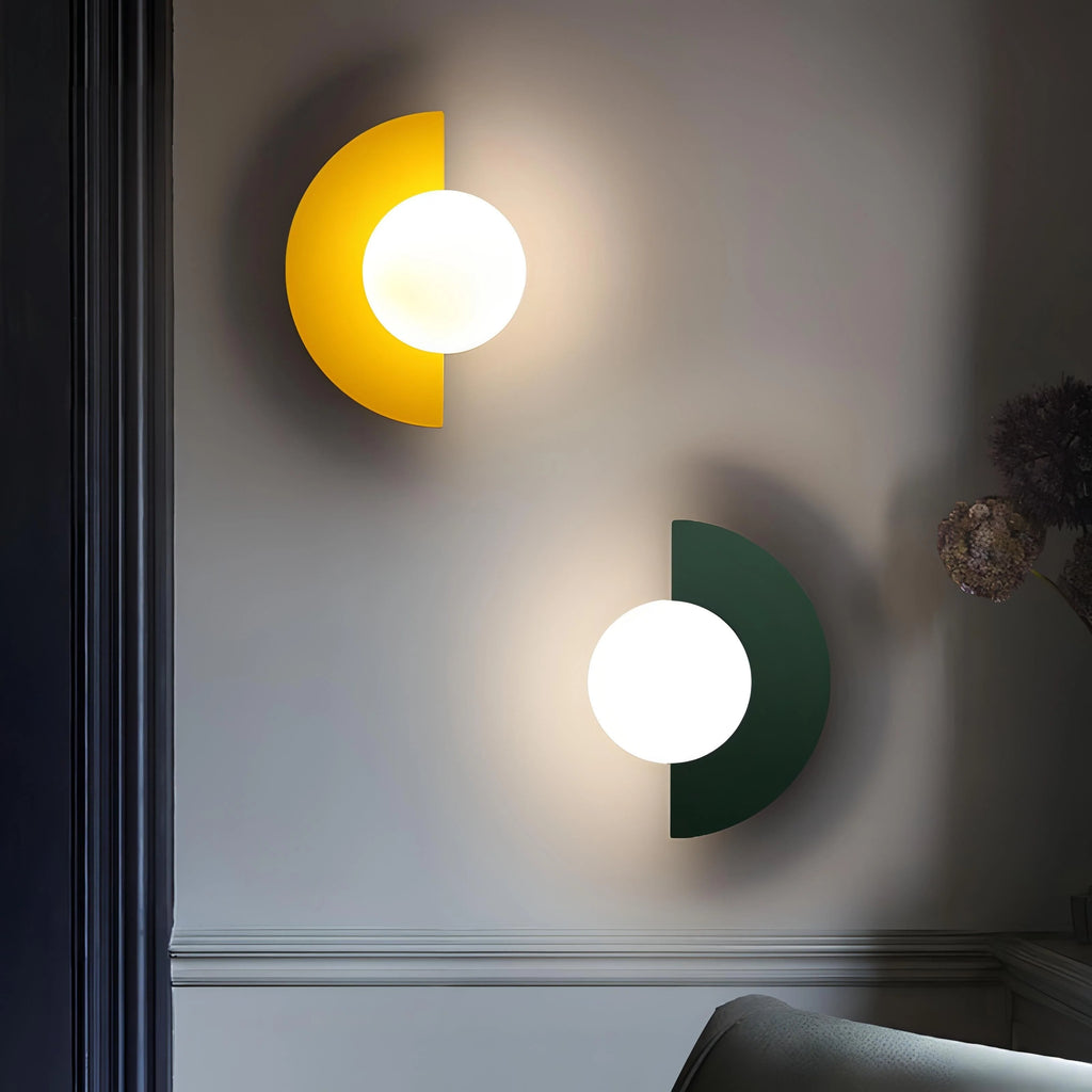 Lámpara de pared LED semicircular de estilo retro disponible en varios colores, ideal para crear una iluminación acogedora en el hogar. 3