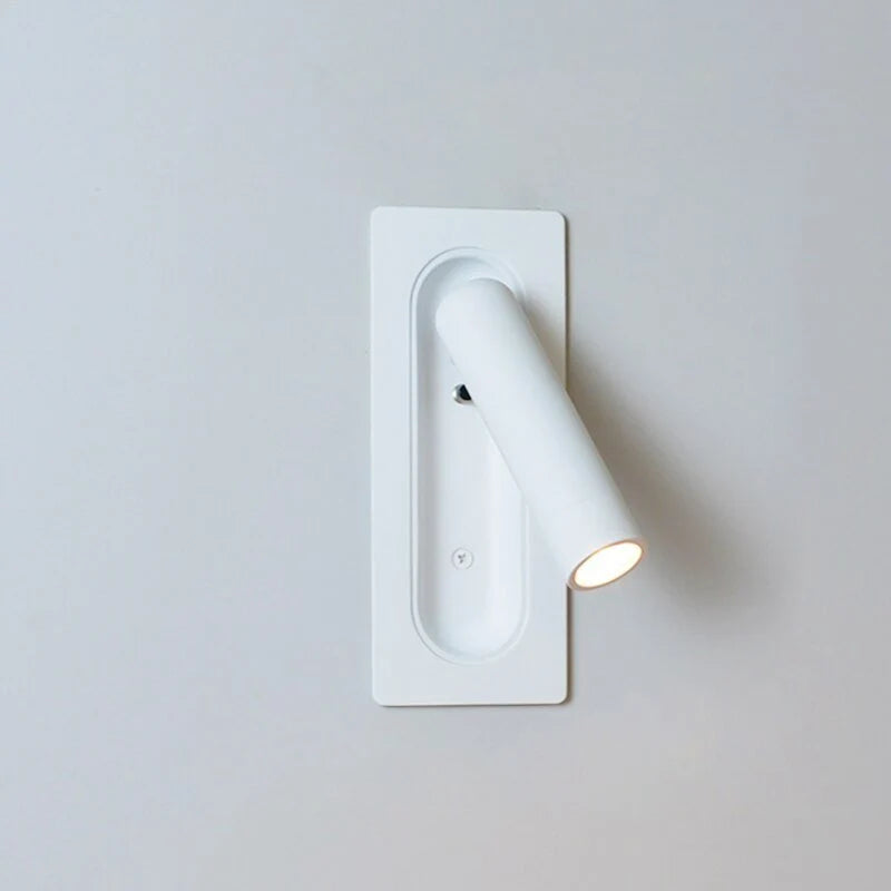 Lámpara de pared LED minimalista de aluminio con cabezal giratorio y control táctil, ideal para iluminación moderna en interiores. 0