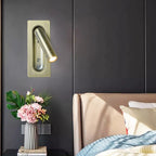 Lámpara de pared LED minimalista de aluminio con cabezal giratorio y control táctil, ideal para iluminación moderna en interiores. 1