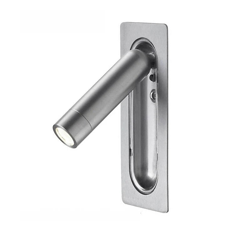 Lámpara de pared LED minimalista de aluminio con cabezal giratorio y control táctil, ideal para iluminación moderna en interiores. 6