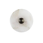 Lámpara de pared redonda con LED integrado y acabado de alabastro natural, diseño elegante y versátil ideal para decoración de interiores. 12