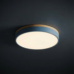 Lámpara de techo LED empotrada regulable con marco de madera, diseño moderno ideal para iluminar cocinas y salas de estar. 2