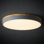 Lámpara de techo LED empotrada regulable con marco de madera, diseño moderno ideal para iluminar cocinas y salas de estar. 6