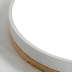 Lámpara de techo LED empotrada regulable con marco de madera, diseño moderno ideal para iluminar cocinas y salas de estar. 8