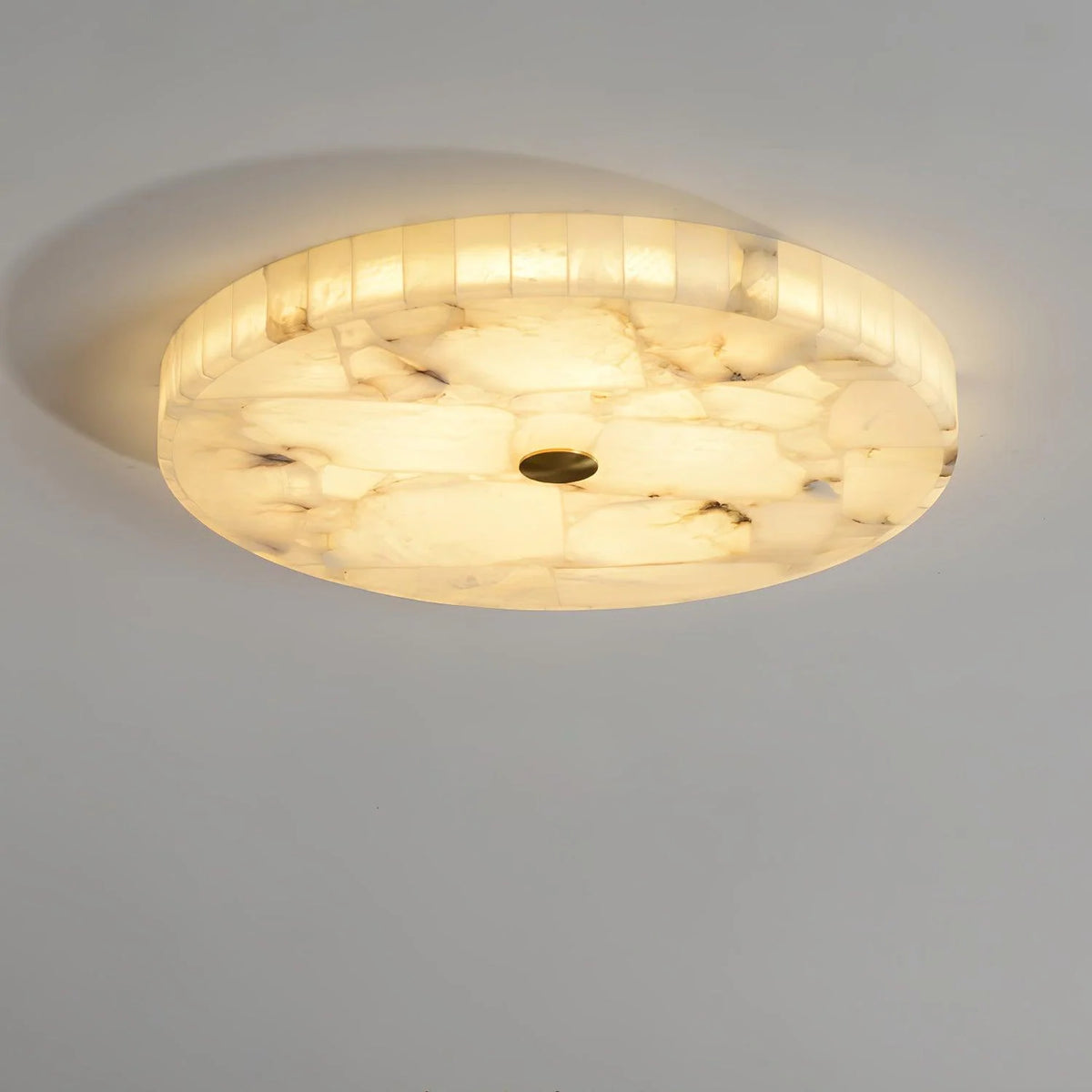 Lámpara de techo LED empotrada con acabado de alabastro y metal, disponible en tamaños de 40cm, 50cm y  11