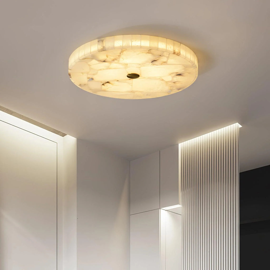 Lámpara de techo LED empotrada con acabado de alabastro y metal, disponible en tamaños de 40cm, 50cm y  4