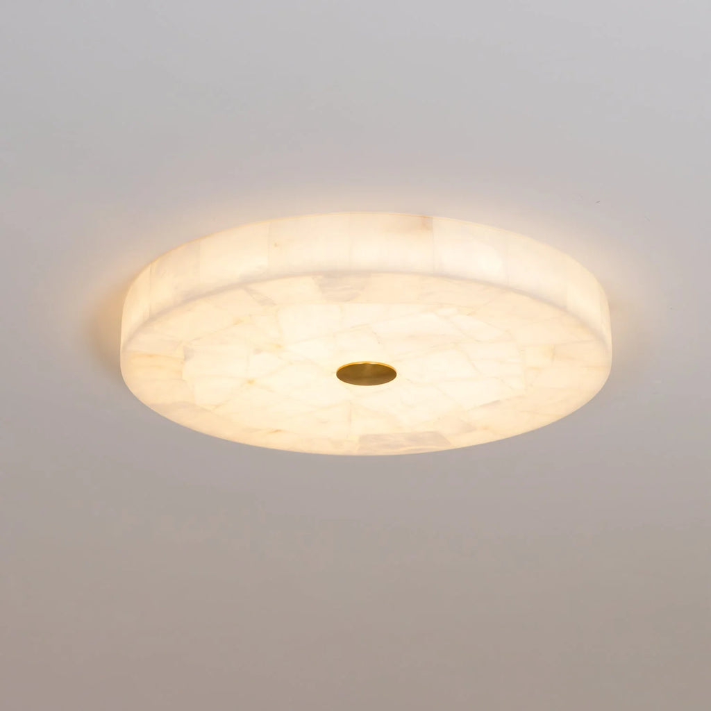 Lámpara de techo LED empotrada con acabado de alabastro y metal, disponible en tamaños de 40cm, 50cm y  5