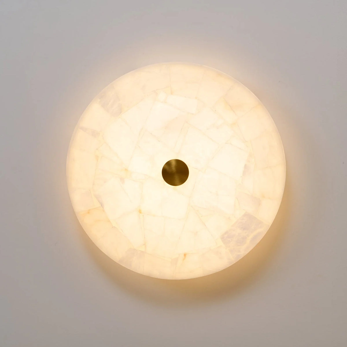 Lámpara de techo LED empotrada con acabado de alabastro y metal, disponible en tamaños de 40cm, 50cm y  6