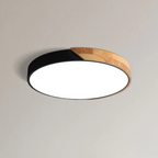 Lámpara de techo LED de diseño escandinavo en madera y acrílico, ideal para una iluminación suave y eficiente en interiores modernos. 13