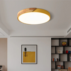Lámpara de techo LED de diseño escandinavo en madera y acrílico, ideal para una iluminación suave y eficiente en interiores modernos. 5