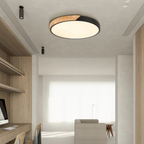 Lámpara de techo LED de diseño escandinavo en madera y acrílico, ideal para una iluminación suave y eficiente en interiores modernos. 8