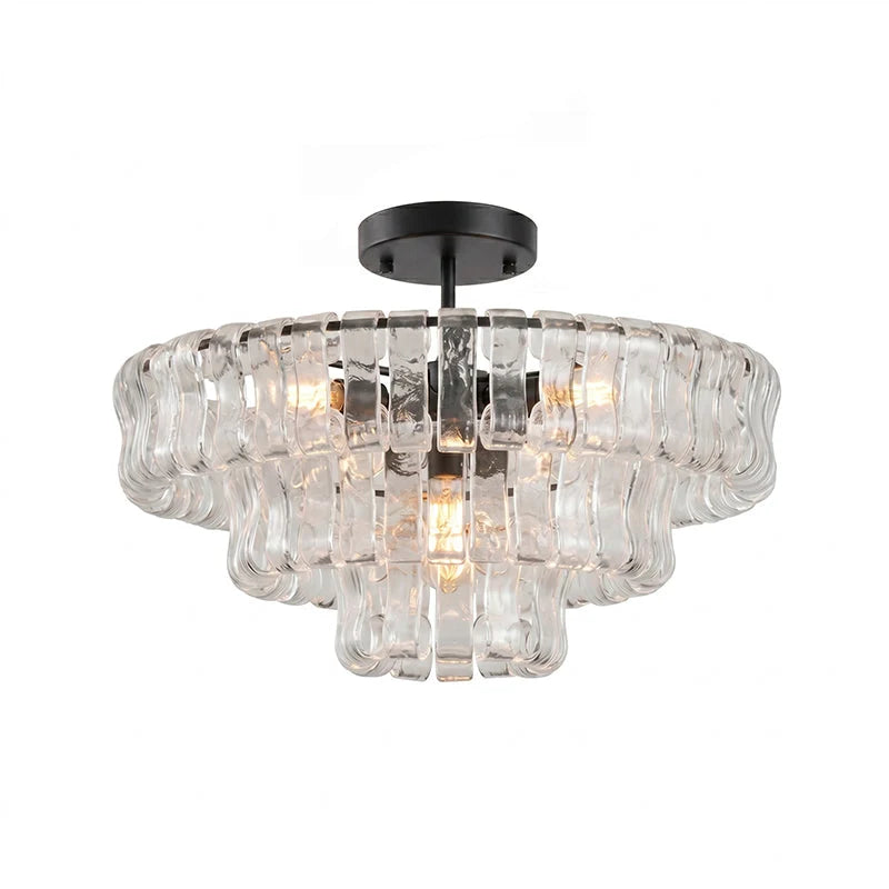Lámpara de techo redonda de vidrio hecho a mano con estructura metálica, disponible en varios colores y tamaños, ideal para decoración moderna. 13