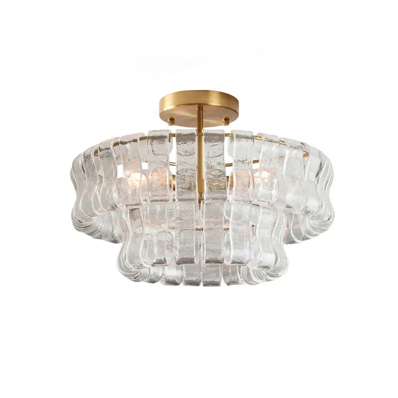 Lámpara de techo redonda de vidrio hecho a mano con estructura metálica, disponible en varios colores y tamaños, ideal para decoración moderna. 18