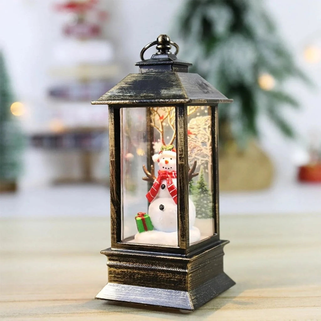 Linterna navideña decorativa con temporizador de 6 horas, luz cálida y diseño clásico, fabricada en plástico ABS compacto, ideal 2