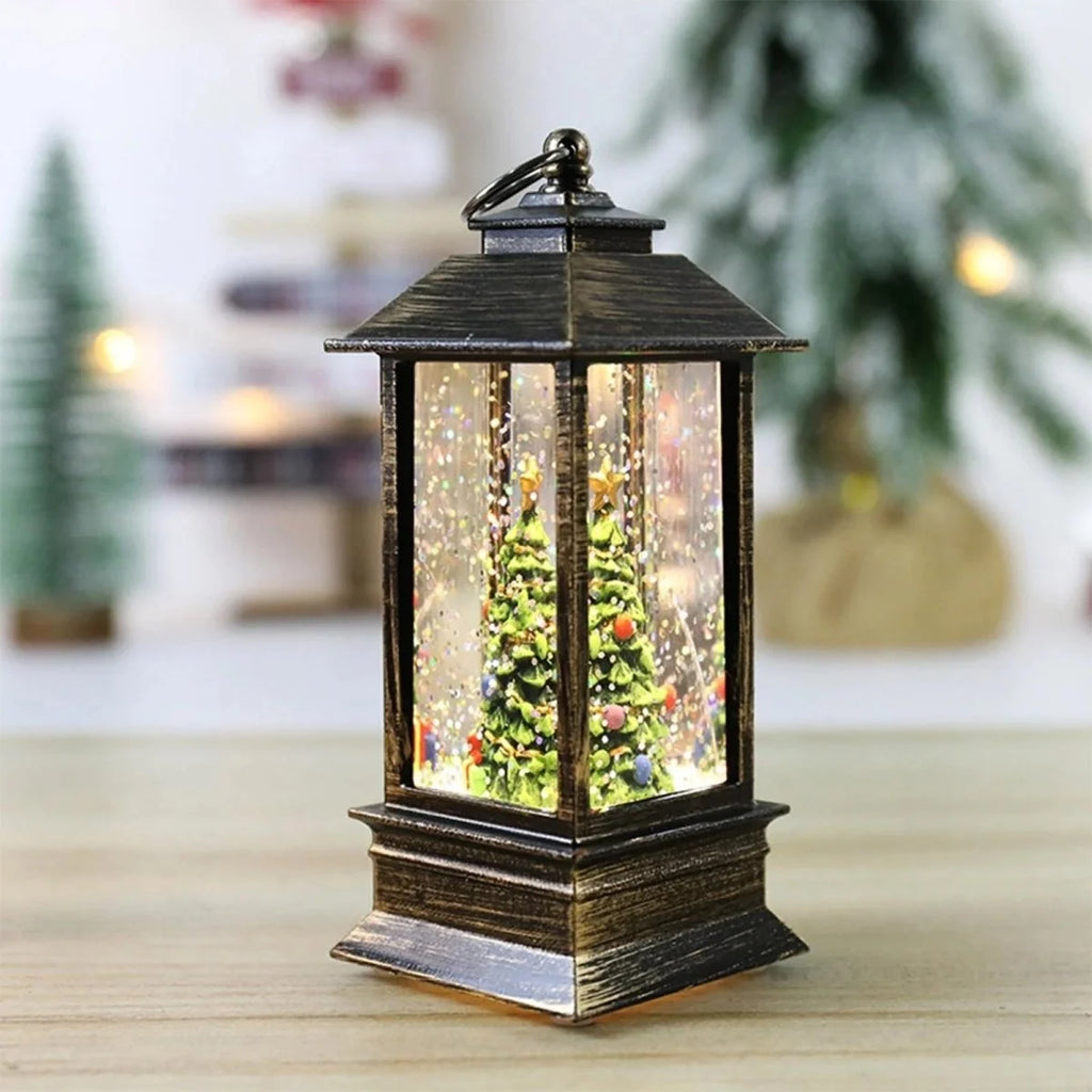 Linterna navideña decorativa con temporizador de 6 horas, luz cálida y diseño clásico, fabricada en plástico ABS compacto, ideal 5