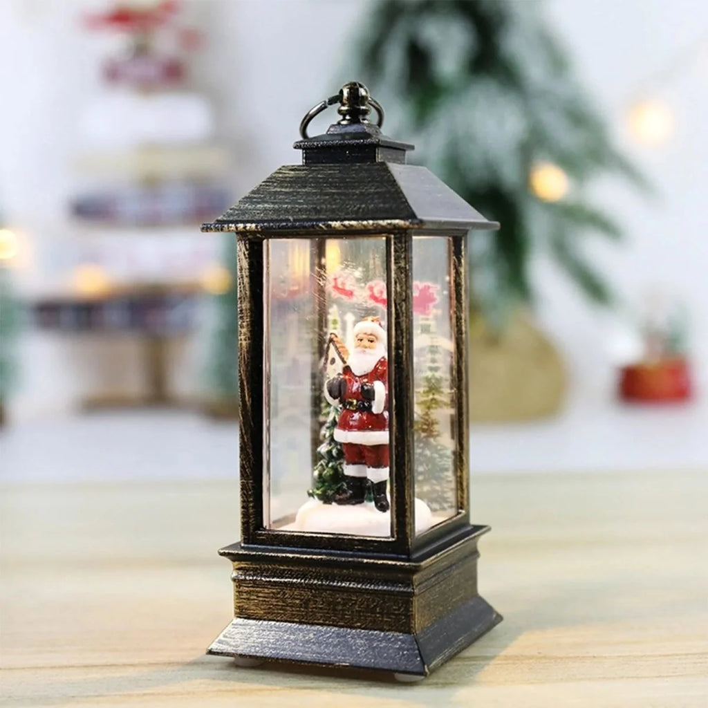 Linterna navideña decorativa con temporizador de 6 horas, luz cálida y diseño clásico, fabricada en plástico ABS compacto, ideal 7