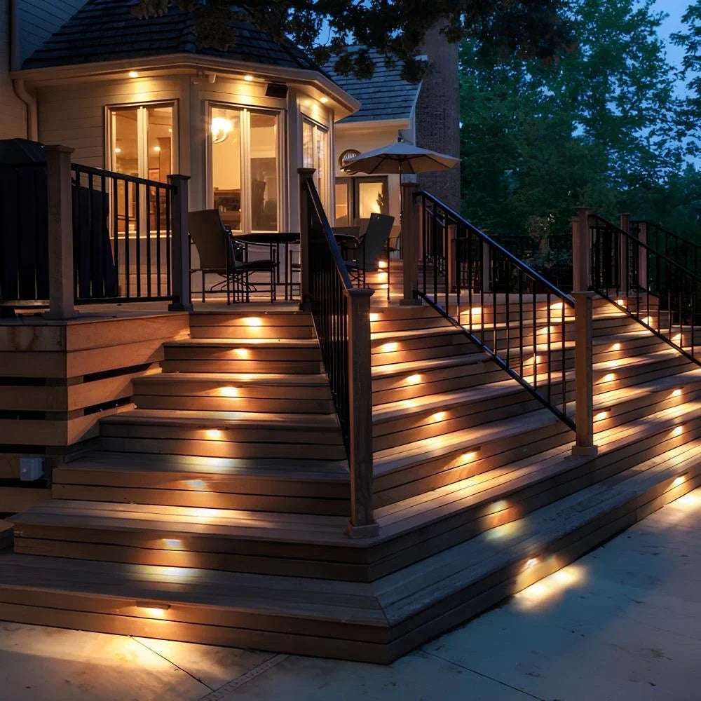 Luces Solares para Escaleras Compactas con Iluminación Exterior – Carcasa Marrón o Negra, Paquete de 8 y 16 Unidades 2